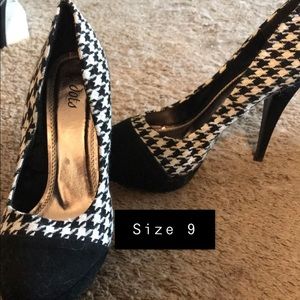 Black and white heels